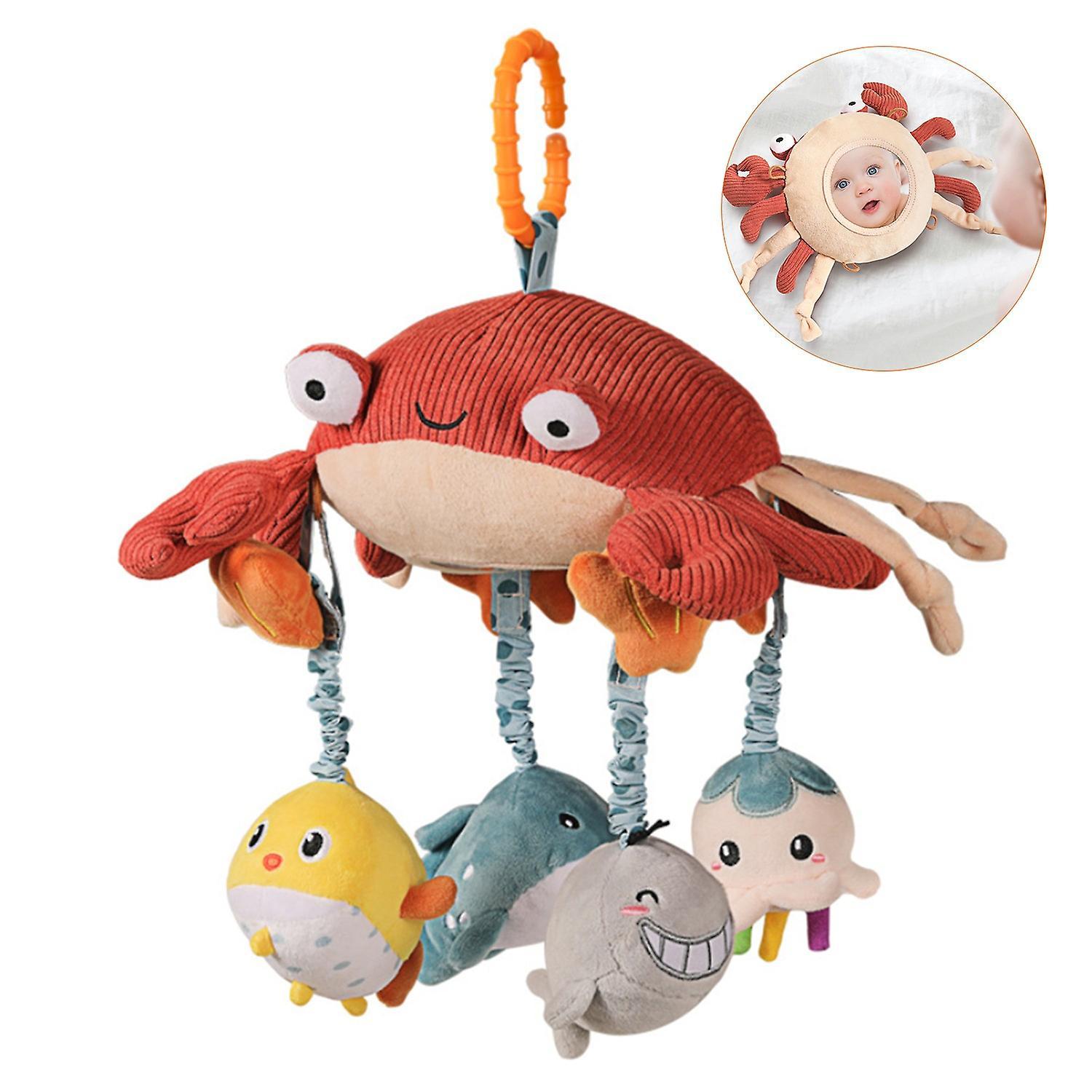 Baby Hanging Toys tumama Crib Mobile Hanging Toy with Tummy Time Mirror Activity Plush Animal Stroll