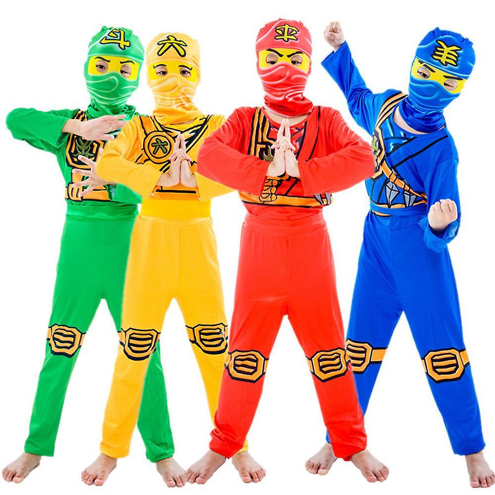 Shinestar Ninjago Costume Jumpsuits Kids Boys Girls Fancy Dress Halloween Party Cosplay Bodysuits Outfits Clothes Sets Red 7-8Years