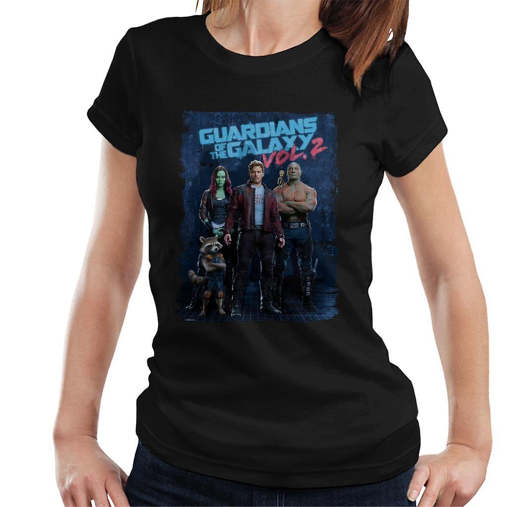 Marvel Guardians Of The Galaxy Vol 2 Poster Design Women's T-Shirt Black X-Large