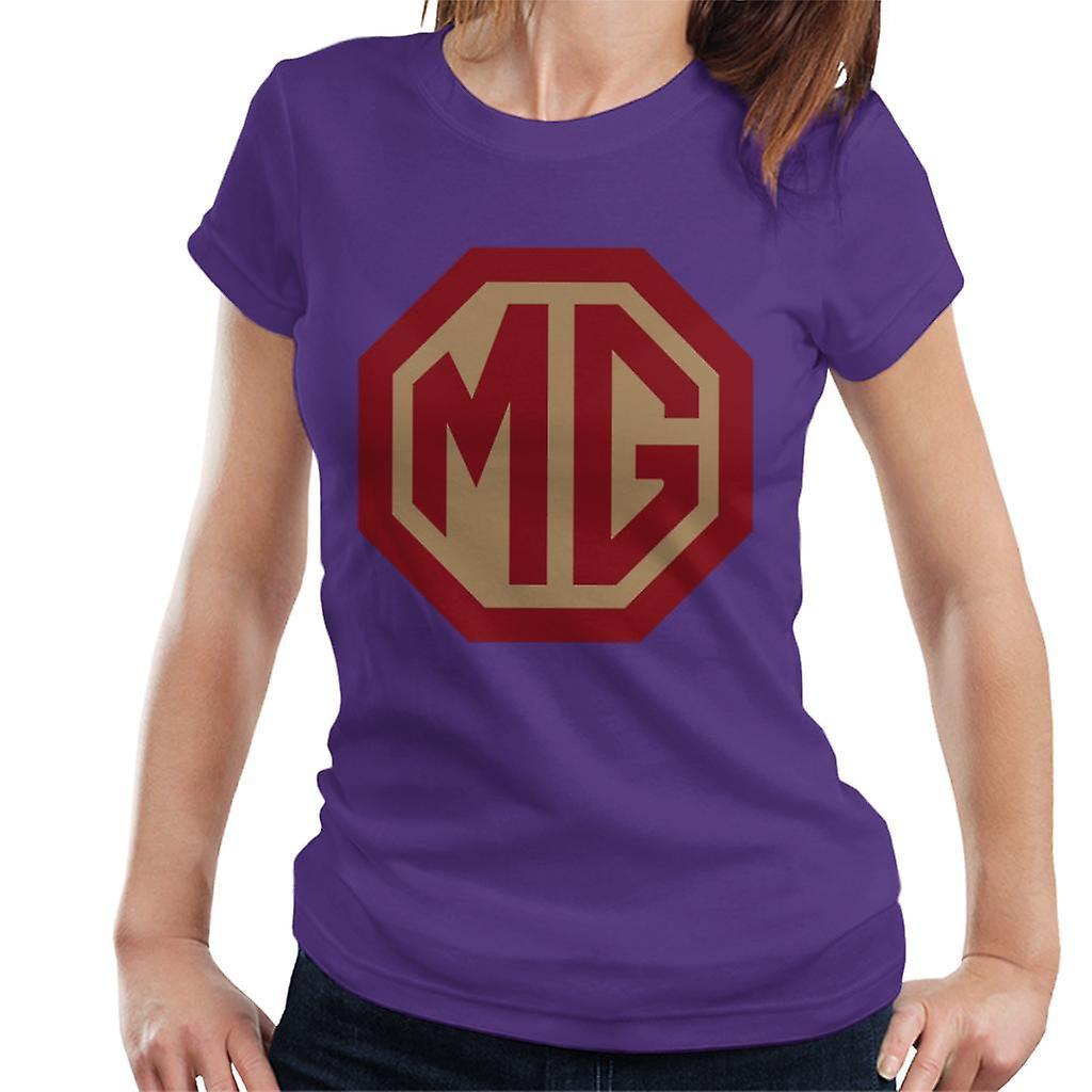 MG Red And Gold Logo British Motor Heritage Women's T-Shirt Purple Medium