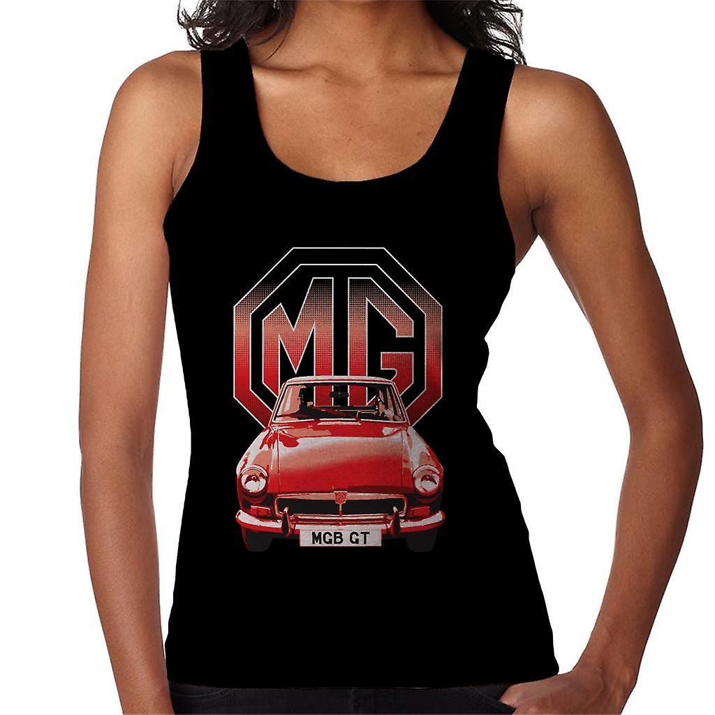 MG B GT Red British Motor Heritage Women's Vest Black Small