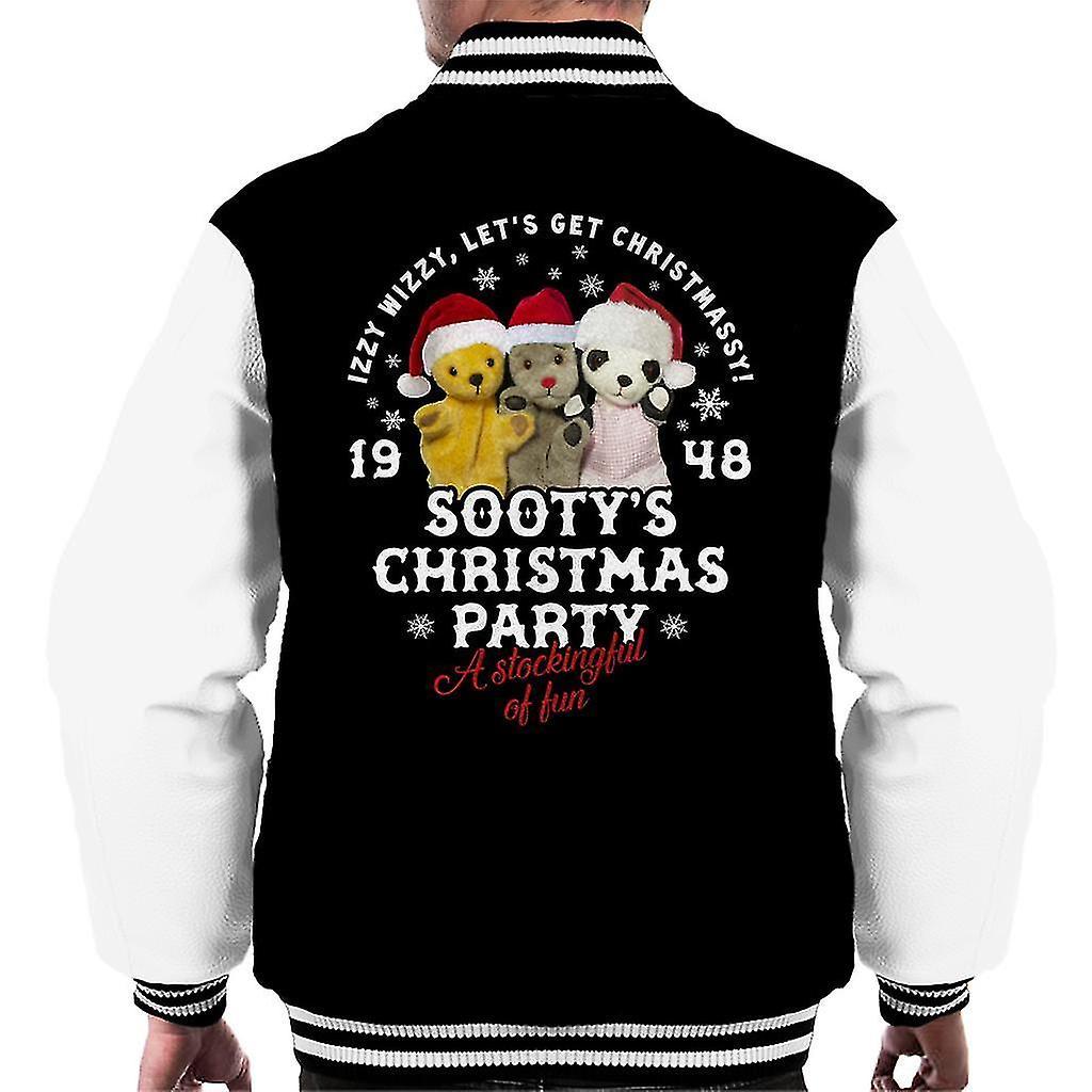 Sooty Christmas A Stockingful Of Fun Men's Varsity Jacket Black/White Medium