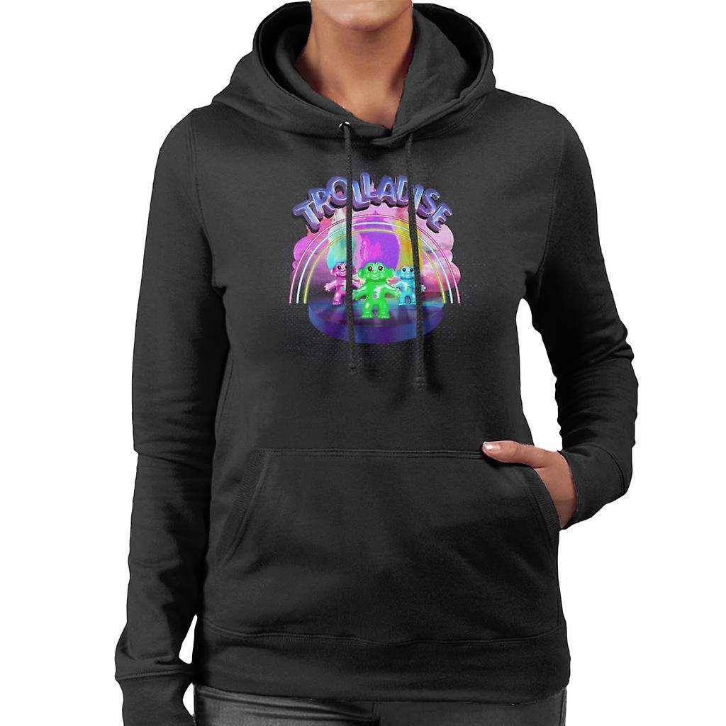 Trolls In Trolladise Women's Hooded Sweatshirt Black Large