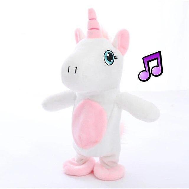 Slowmoose Popular Walking & Talking Unicorn Plush Toy - Stuffed Toy White/Pink