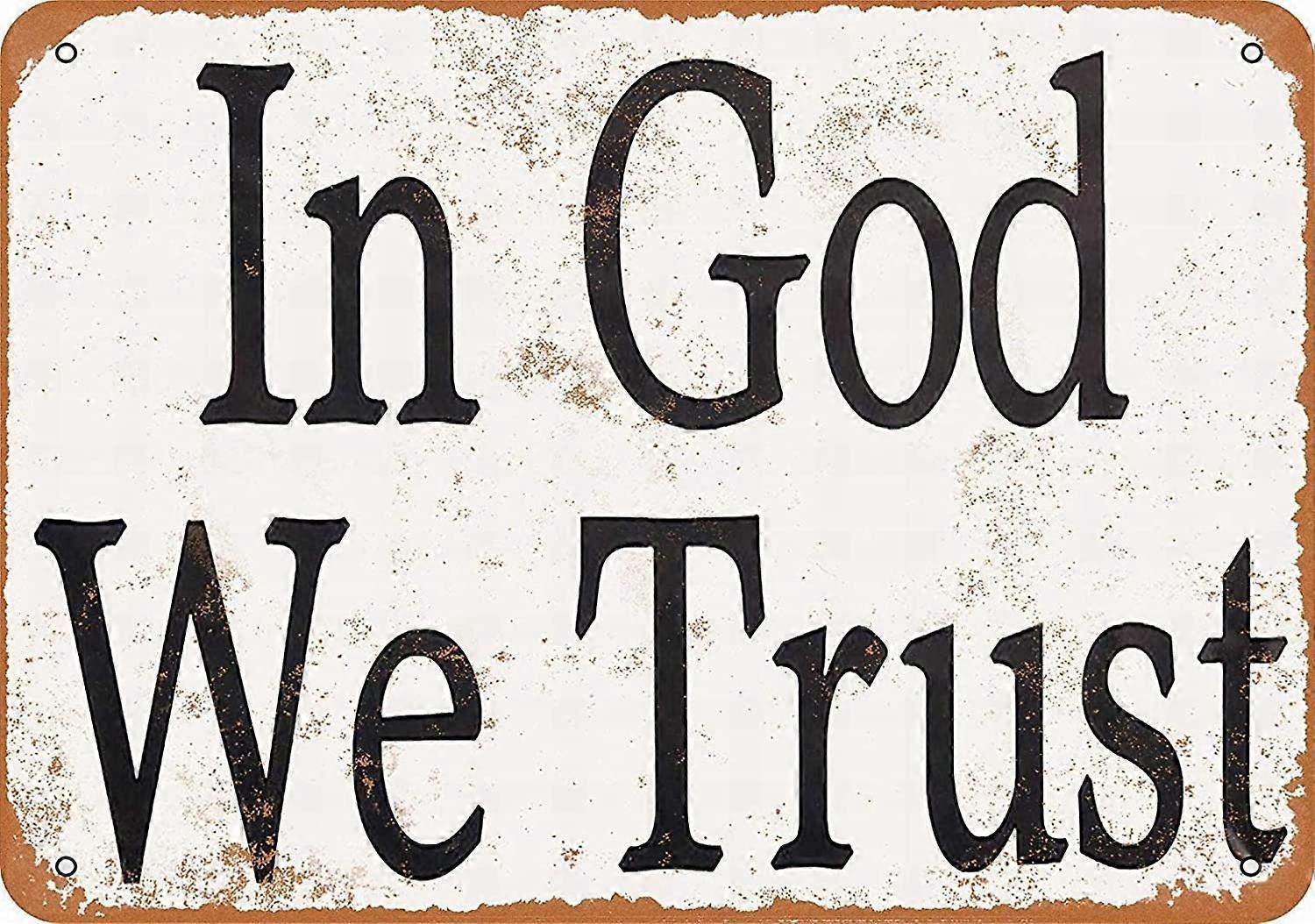 LINCMAN 12 x 16 Metal Sign - in God We Trust - Vintage Wall Decor Art