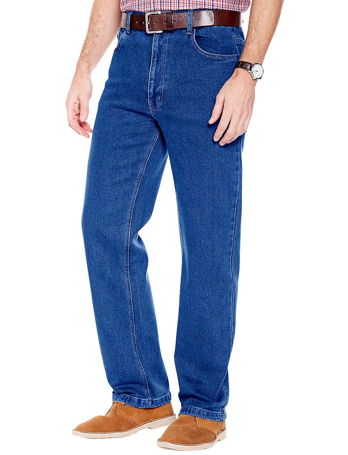 Chums | Mens | Denim Jean in Stretch Fabric | Side Elasticated Waistband for Comfort |  Stonewash Finish Charcoal 32W / 31L