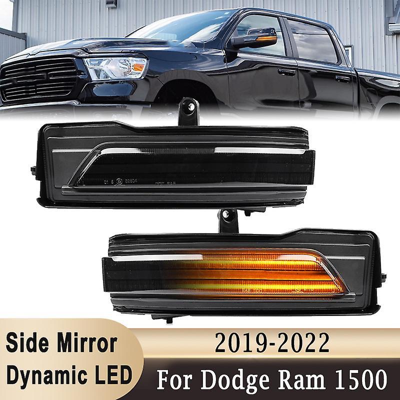 Loerss Led Side Mirror Turn Signal Lights Sequential Dynamic Indicator Strip For Dodge Ram 1500 2019-2022 Front Turn Signal Lamp