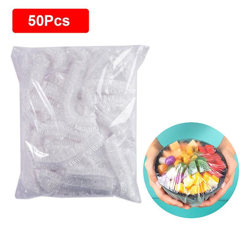 Huamade 50/100pcs Reusable Elastic Food Storage Covers Disposable Food Plastic Wraps Storage Fruit Plate Lid Kitchen Keeping Cover Fresh 50Pcs Basic