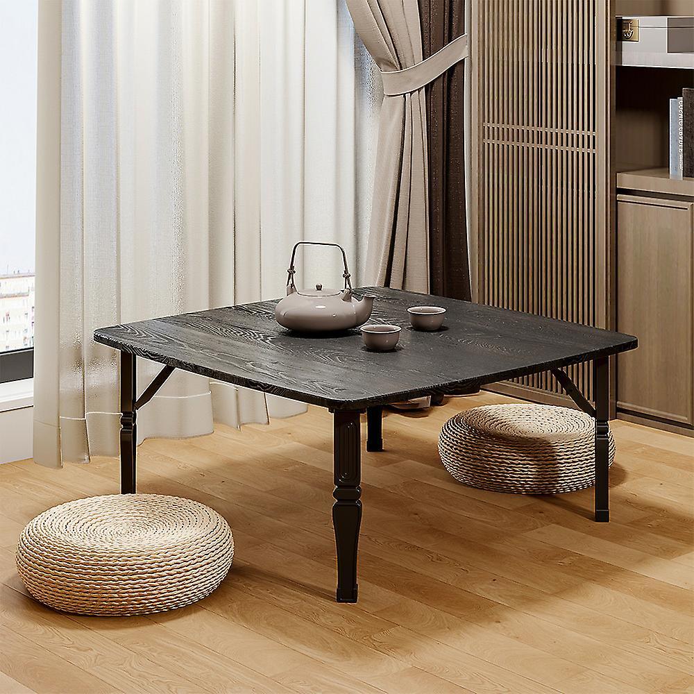 Living And Home Coffee Table Square 80cm Laptop Desk Rustic Wooden Folding Coffee Table Black