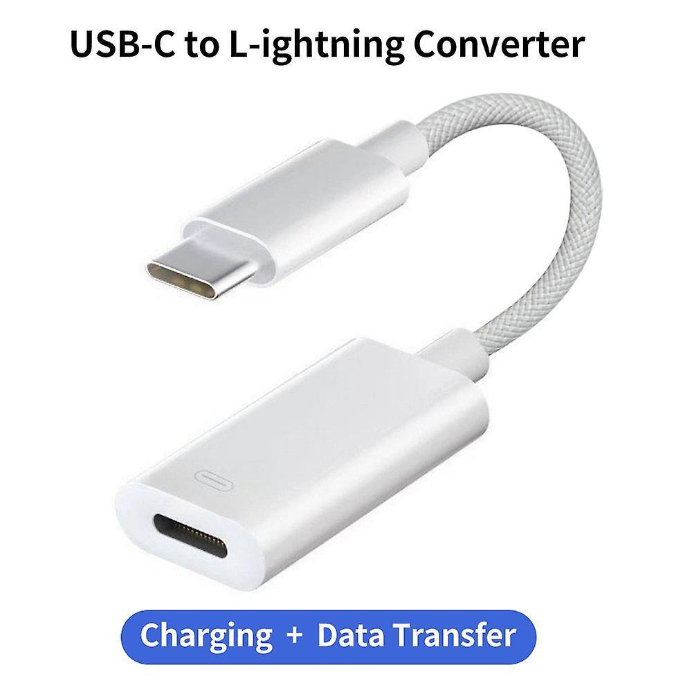 Fonken USB C to Lightning Earphone Audio Adapter Cable Type C to Lightning Charging Converter Data Cord for iPhone 15 iPad Pro Samsung white C to L...