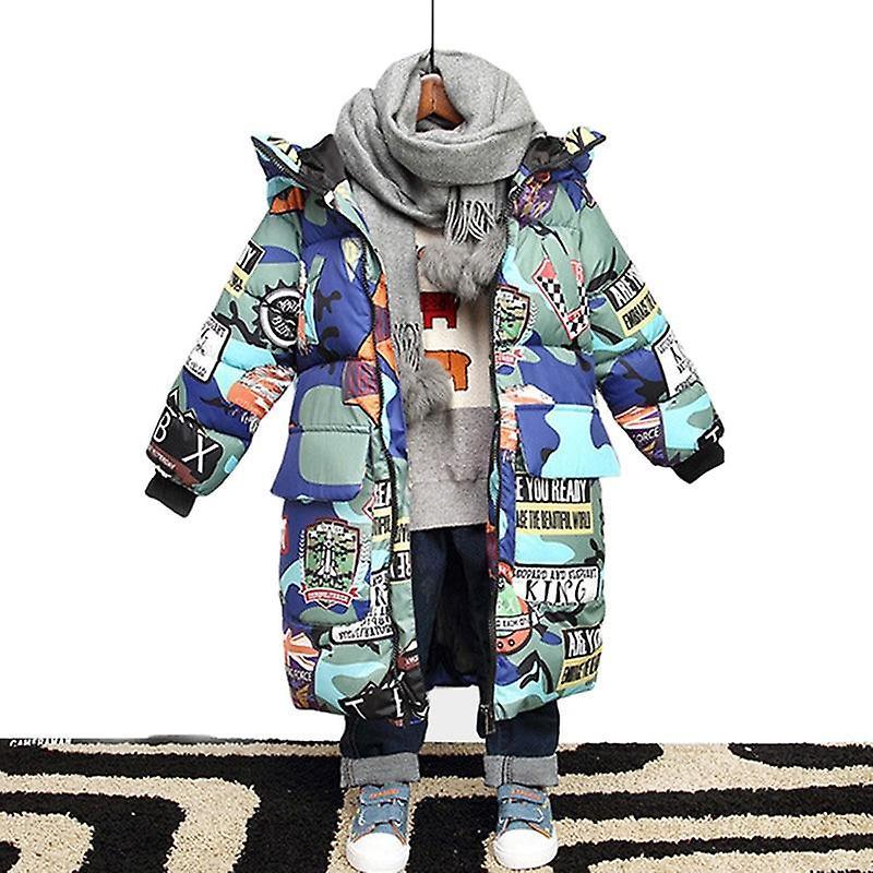 Slowmoose Winter Camouflage Hooded Jacket Blue 7T