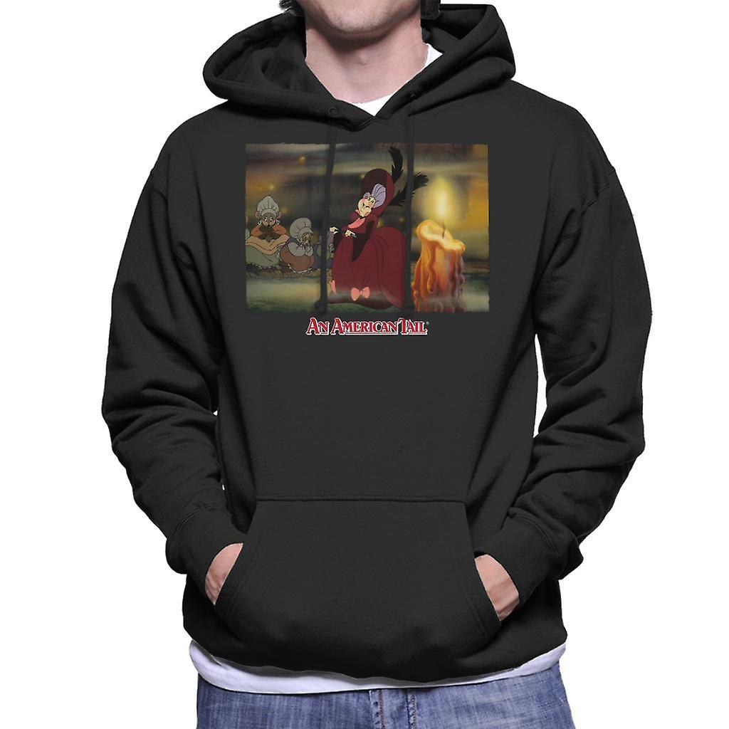 An American Tail Gussie Mausheimer Candle Men's Hooded Sweatshirt Black Small