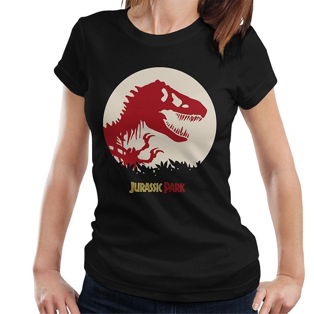 Jurassic Park T Rex Red Skeleton Icon Women's T-Shirt Black X-Large