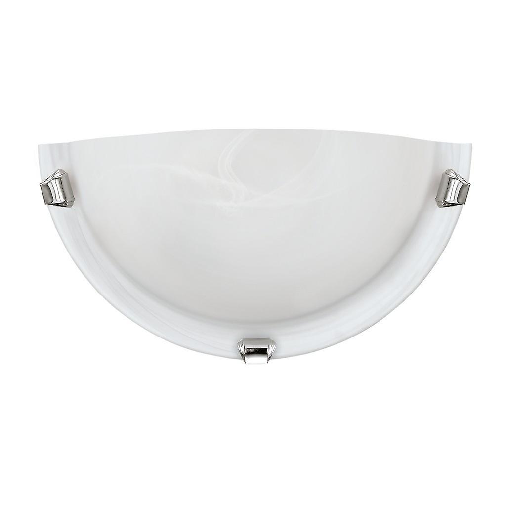 Eglo Lighting Salome 1 Light Indoor Wall Uplighter Chrome with Alabaster Glass, E27