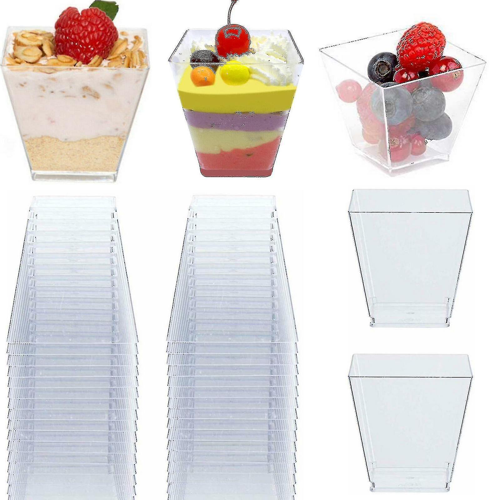 Xrelv 50pcs Clear Plastic Disposable Party Shot Glasses Dessert (uk/us Stock - Aespa