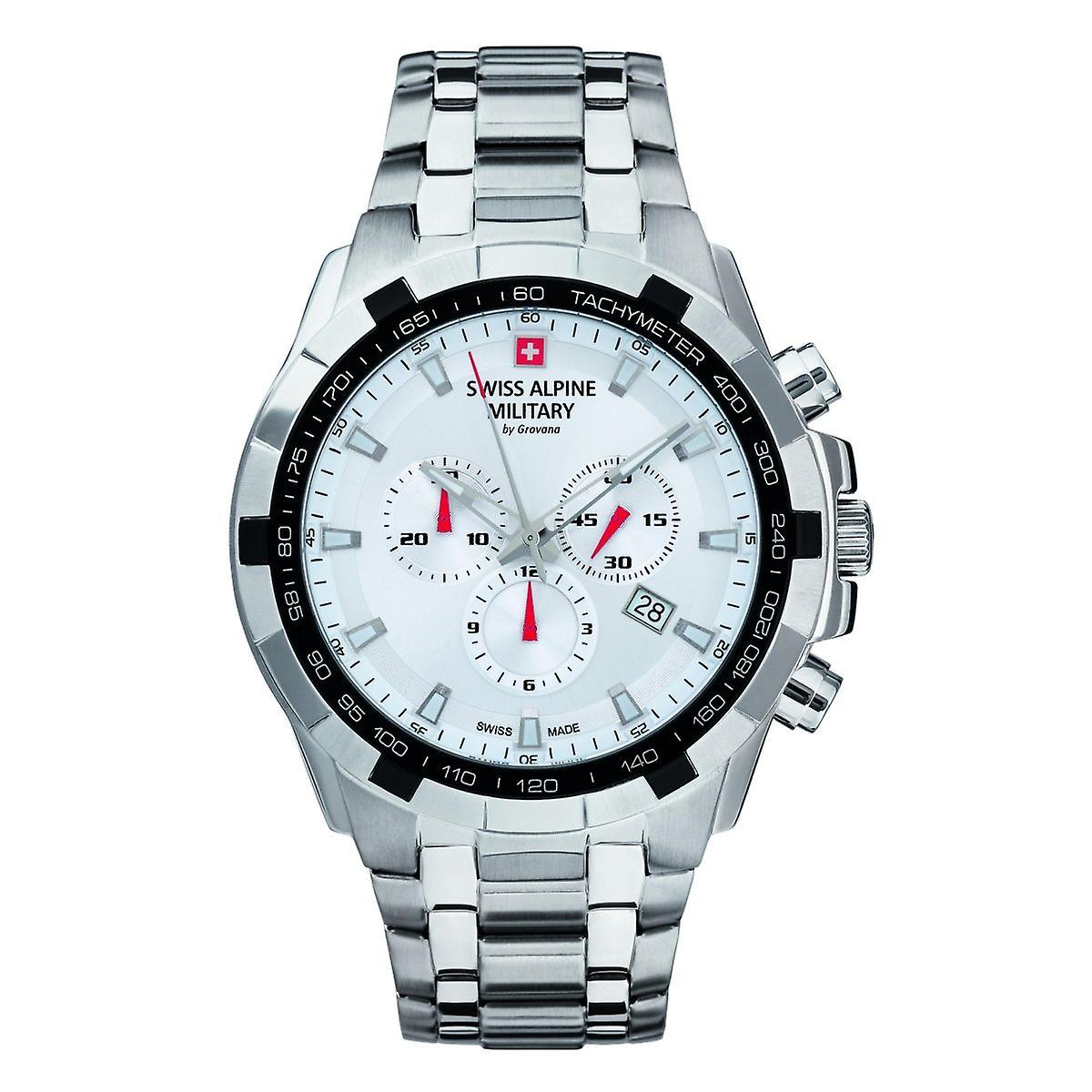 Swiss Alpine Military by Grovana Swiss Alpine military men's watch Chrono 7043.9132SAM stainless steel Silver