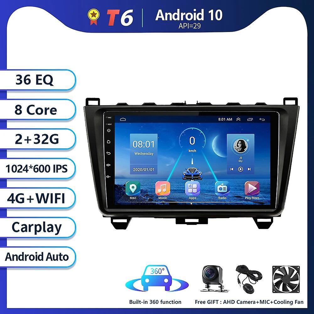 Aintier T8 8g 256g For Mazda 6 Gh 2007 - 2012 Car Radio Multimedia Video Player Navigation Gps Android Auto Carplay Bt No 2 Din Dvd T6 2G 32G