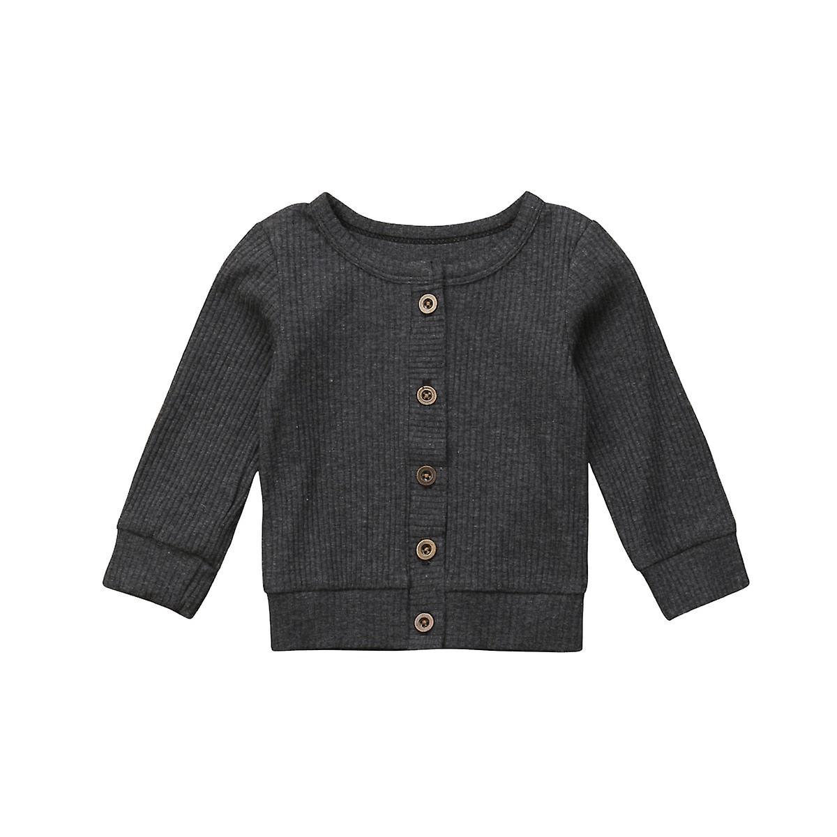 Slowmoose Girl & Knitted Sweater, Cardigan Tops Gray 12M