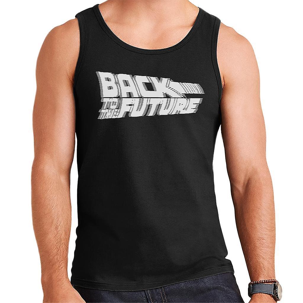 Back to the Future Blurred White Logo Men's Vest Black Small