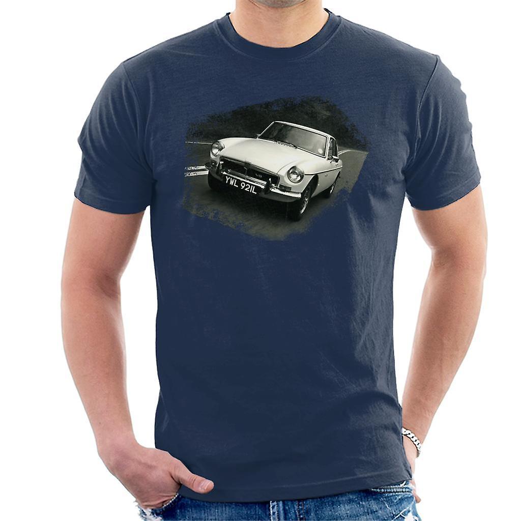 MG On The Road British Motor Heritage Men's T-Shirt Navy Blue X-Large