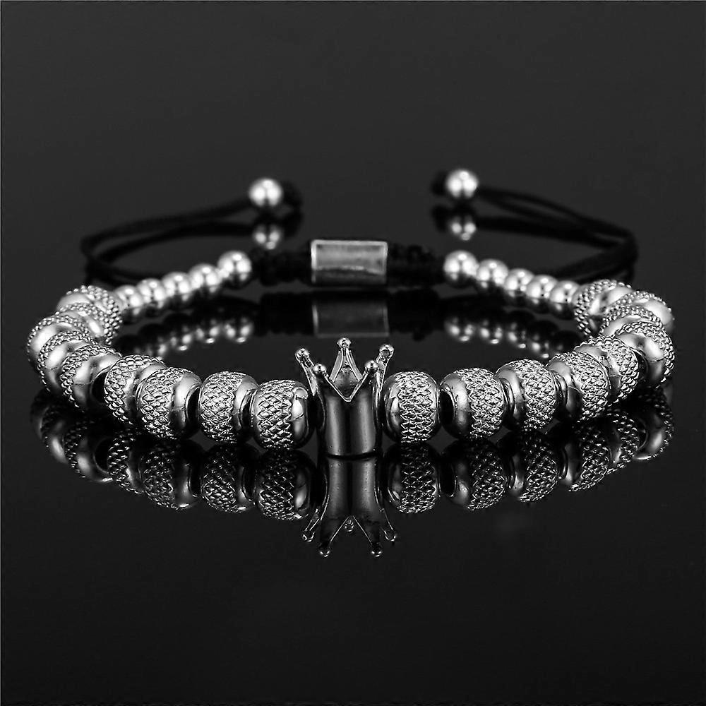 Shanxi Shuishuidiansan Trading To My Man Bracelet- Straighten Your Crown Compatible With Boyfriend Husband, Adjustable Bead Type 2