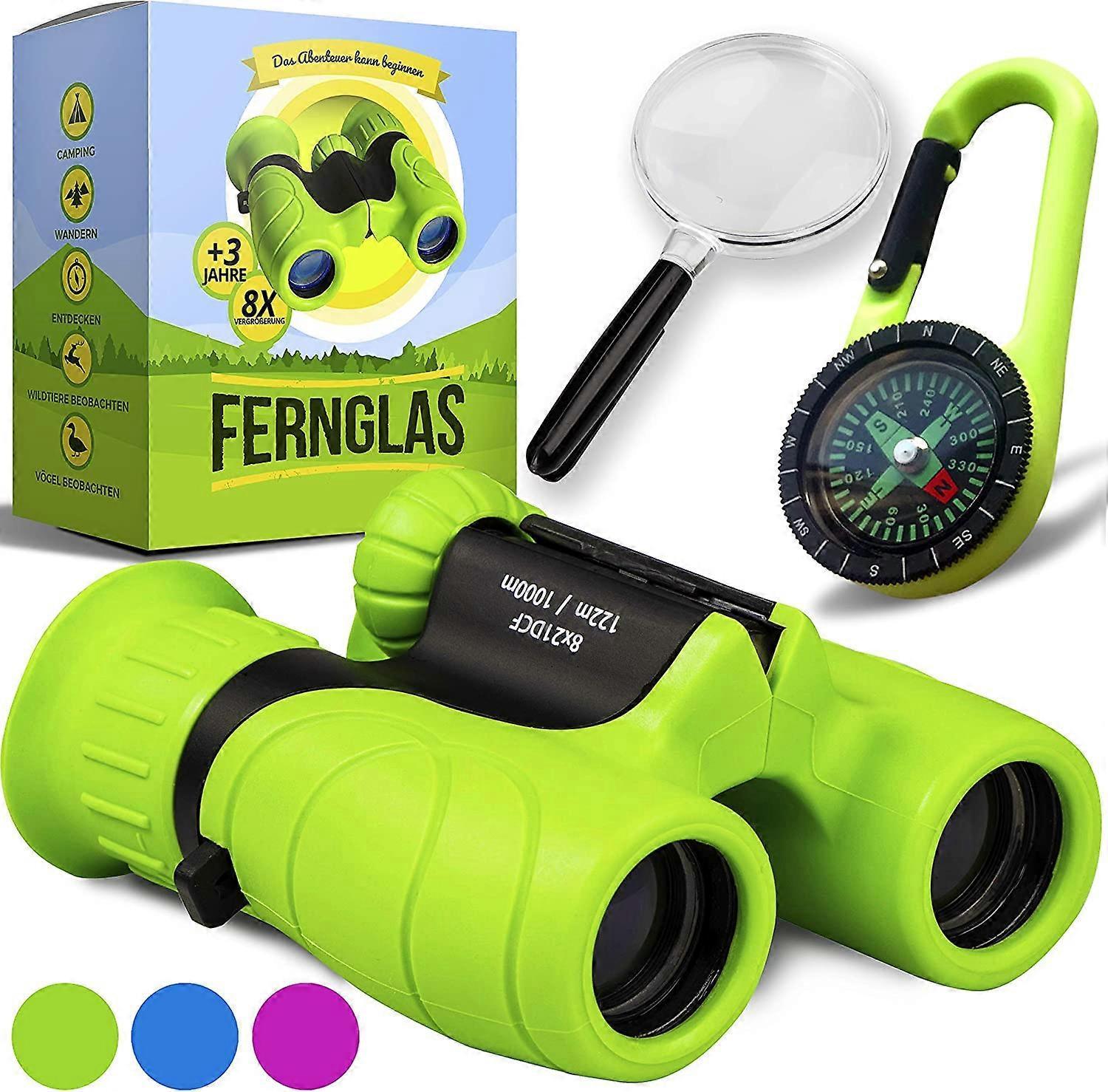 Augro Kids Binoculars-8X21-Complete Set with Magnifying Glass for 4 5 6 7 8 Year Old Boys & Girls