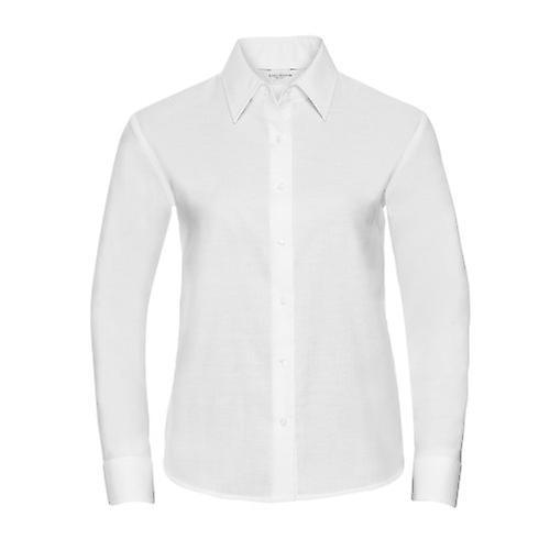 Russell Collection Womens Oxford Long-Sleeved Shirt White M