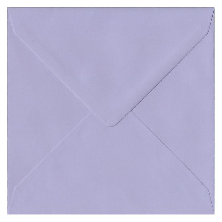 ColorSono Lilac Gummed 155mm Square Coloured Purple Envelopes. 100gsm FSC Sustainable Paper. 155mm x 155mm. Banker Style Envelope. 50