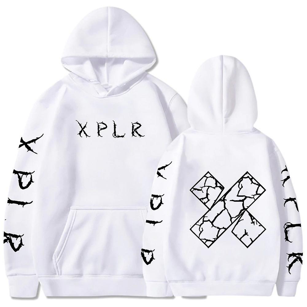 2022 Sam & Colby Autumn Hooded Black Sweatshirt Loose Harajuku Hoodie For Men -JNNJV White S