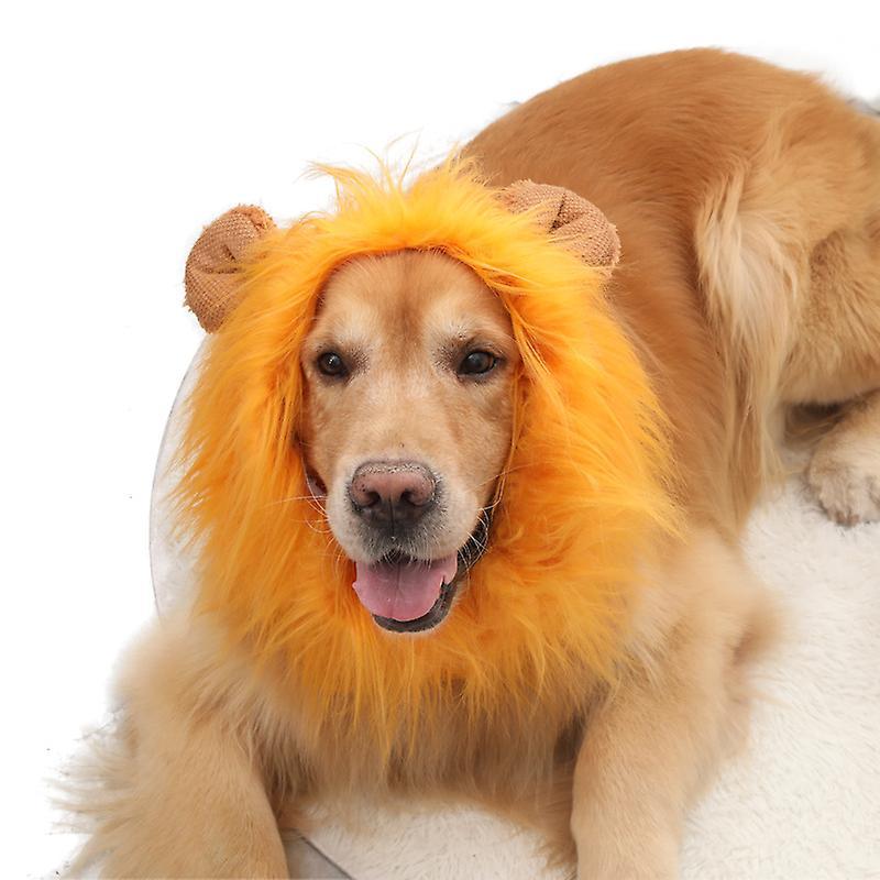 Frusde Lion Mane for Dog, Realistic & Funny Lion Mane for Dogs, Dog Lion Mane Costume, Realistic Mane with Ears for Small Medium Large Dogs, Pet Ha...