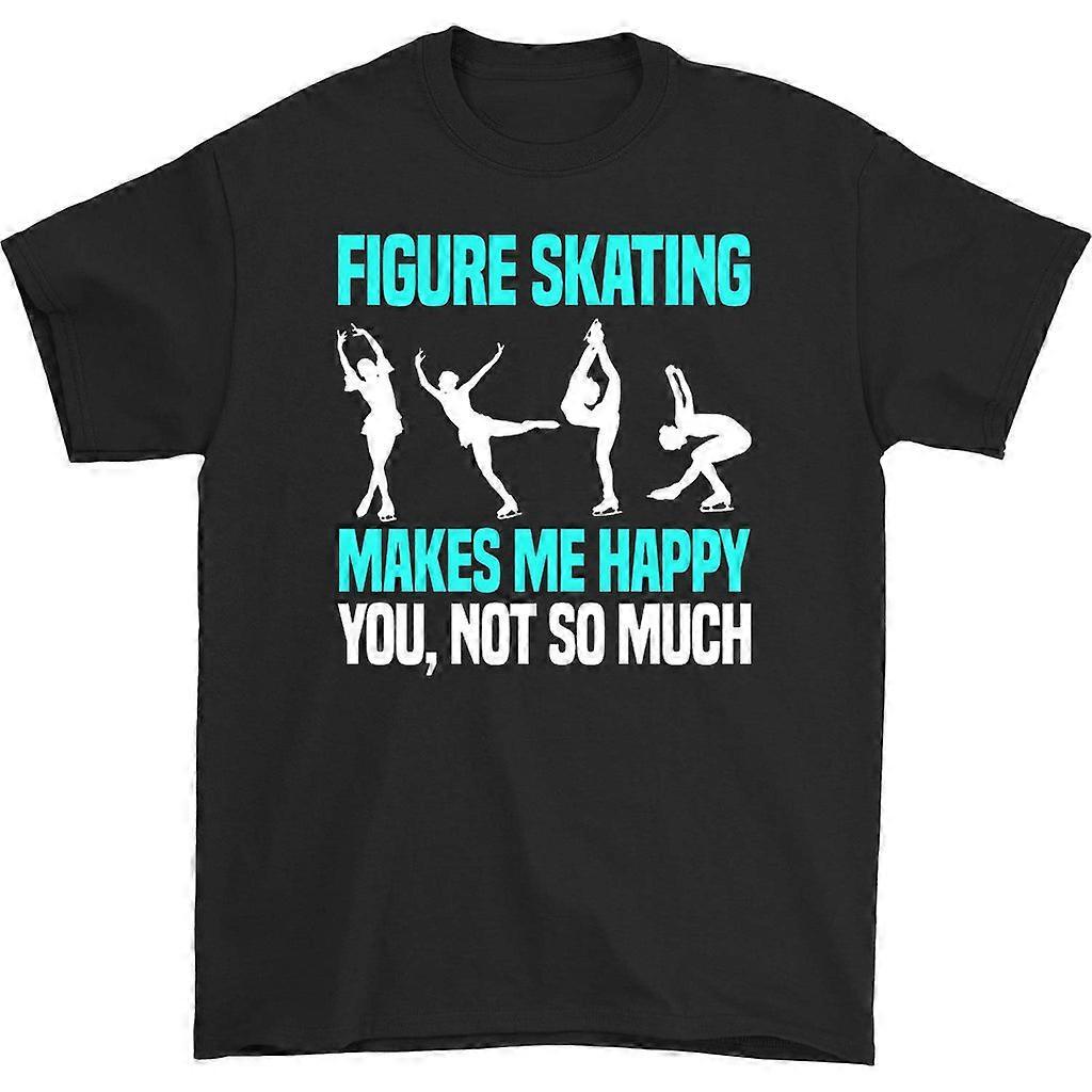 Fuzhou Bingyu Supply Chain Services Co., Ltd. Figure Skating Makes Me Happy T-shirt Black Xxxl