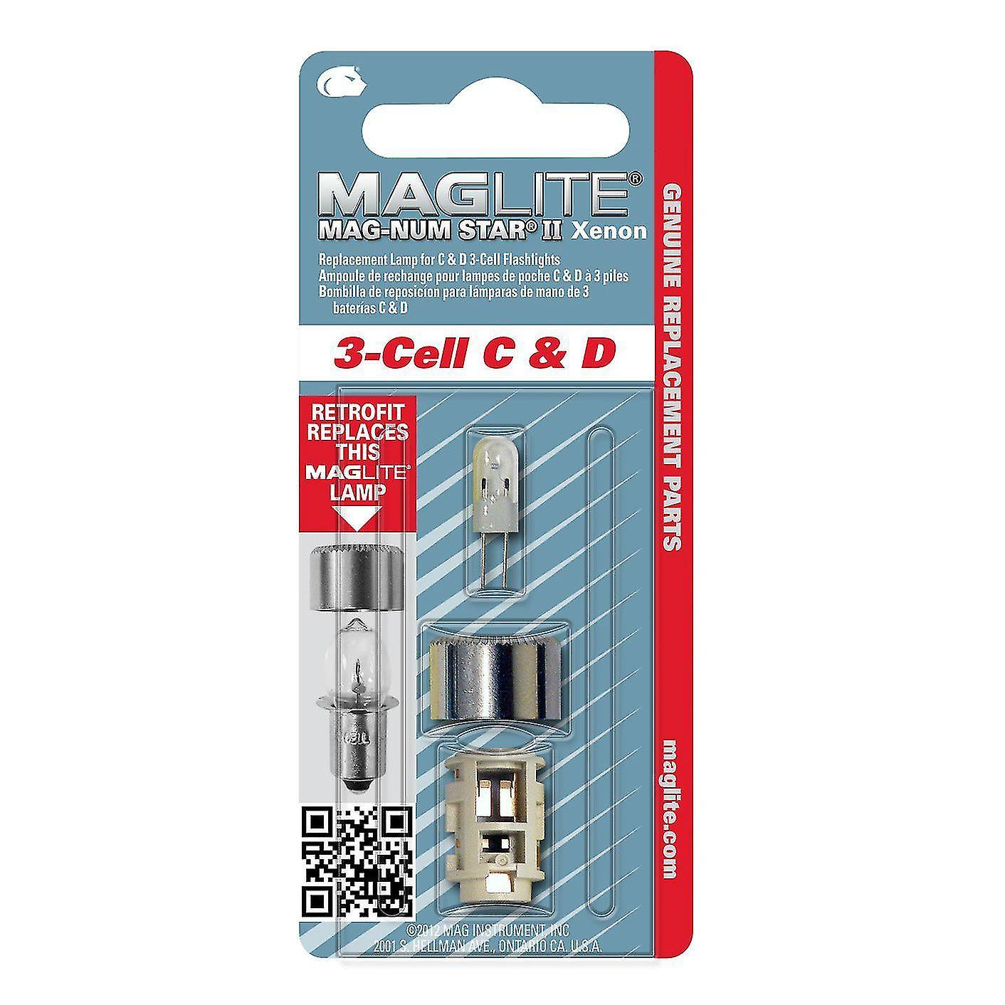 Maglite Bulb LMXA301 For 3 Cell Torch - Magnum Star II Xenon - Single Bulb Pack Clear Standard