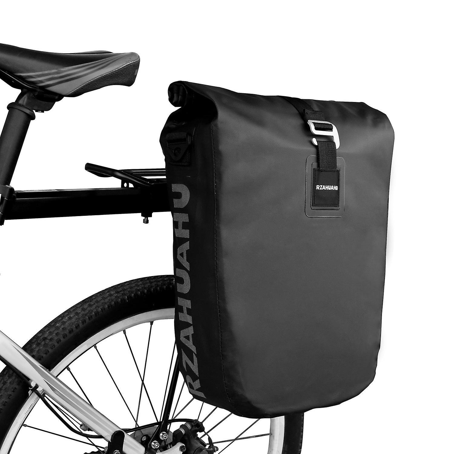 RZAHUAHU Waterproof Bike Rear Rack Bag 20L Bike Side Storage Bag Laptop Pannier Bag Bicycle Trunk Rear Seat C