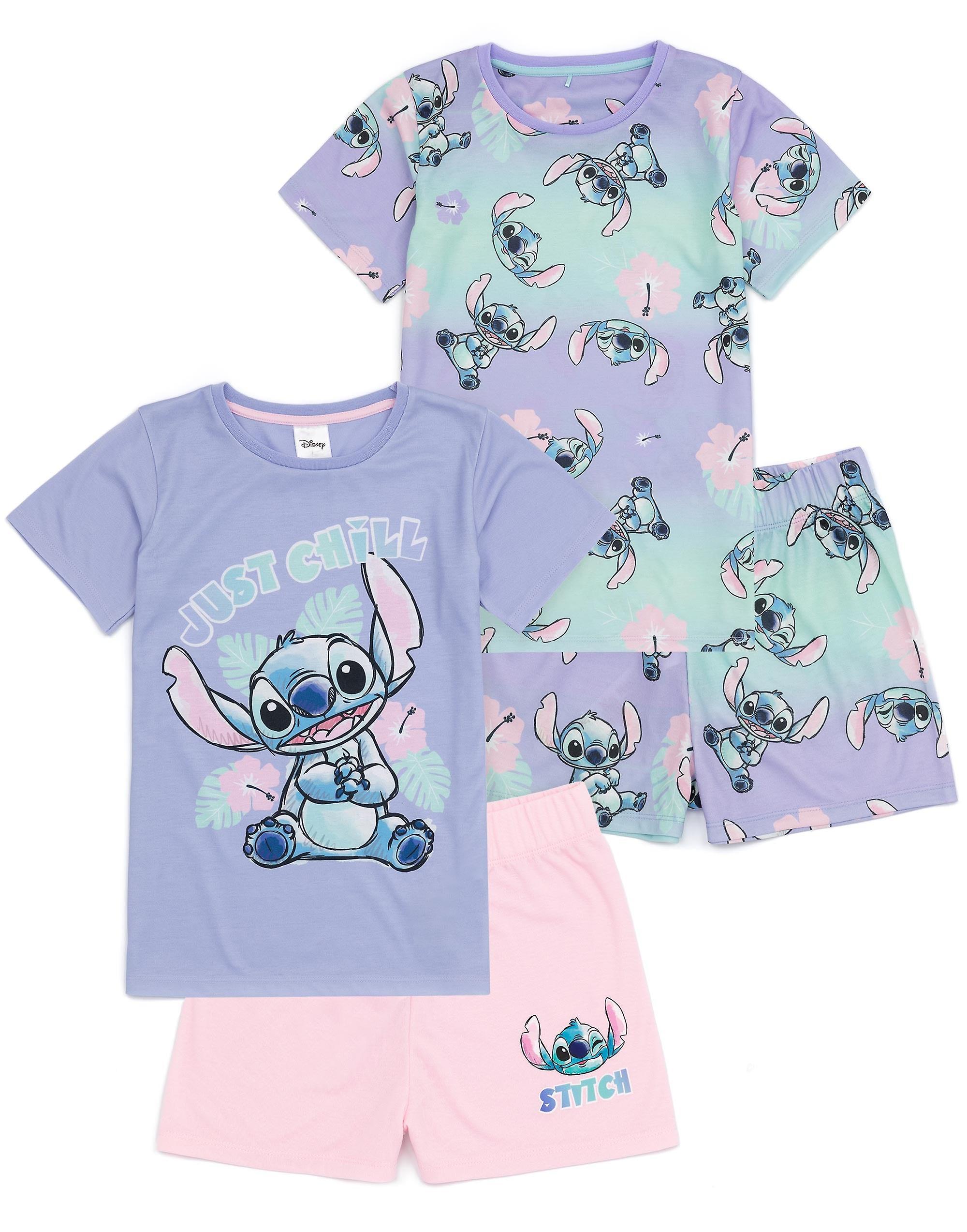 Disney Girls Short Sleeve Short Leg Pyjama Set Multicoloured  Lilo and Stitch 8-9 Years