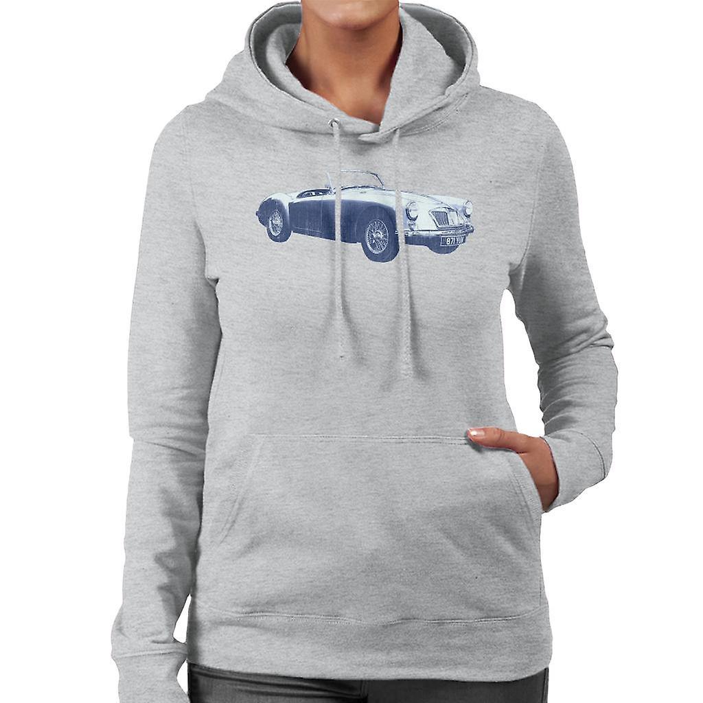 MG MGA 1962 British Motor Heritage Women's Hooded Sweatshirt Heather Grey XX-Large