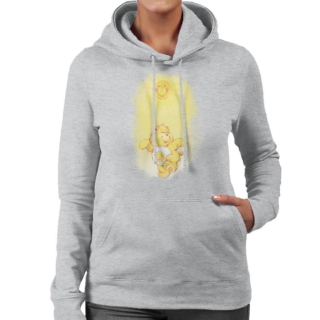 Care Bears Funshine Bear Dancing In The Sun Women's Hooded Sweatshirt Heather Grey Large