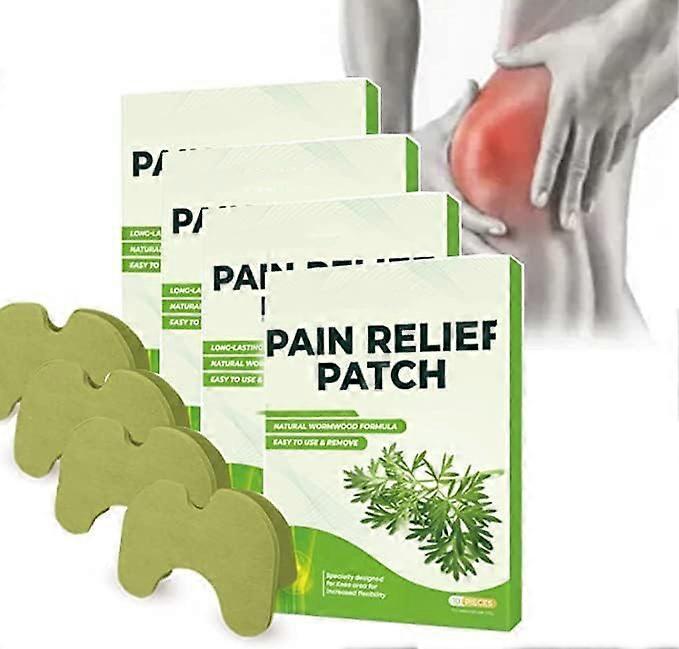 Unbrand Pain Relief Patches, Warming Herbal Plaster Pain Patches, Knee Pain Relief Patch Wormwood Heat Patches for Knee, Back, Neck Pain 4 Pack - 4...