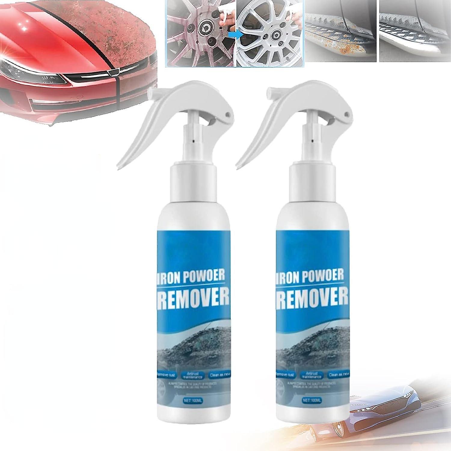 Frusde Car Rust Removal Spray, Iron Powder Remover, Automobile Rust Removal Spray Metal Paint Cleaner Spray Dissolve Rust On Metal 2pcs 100ml