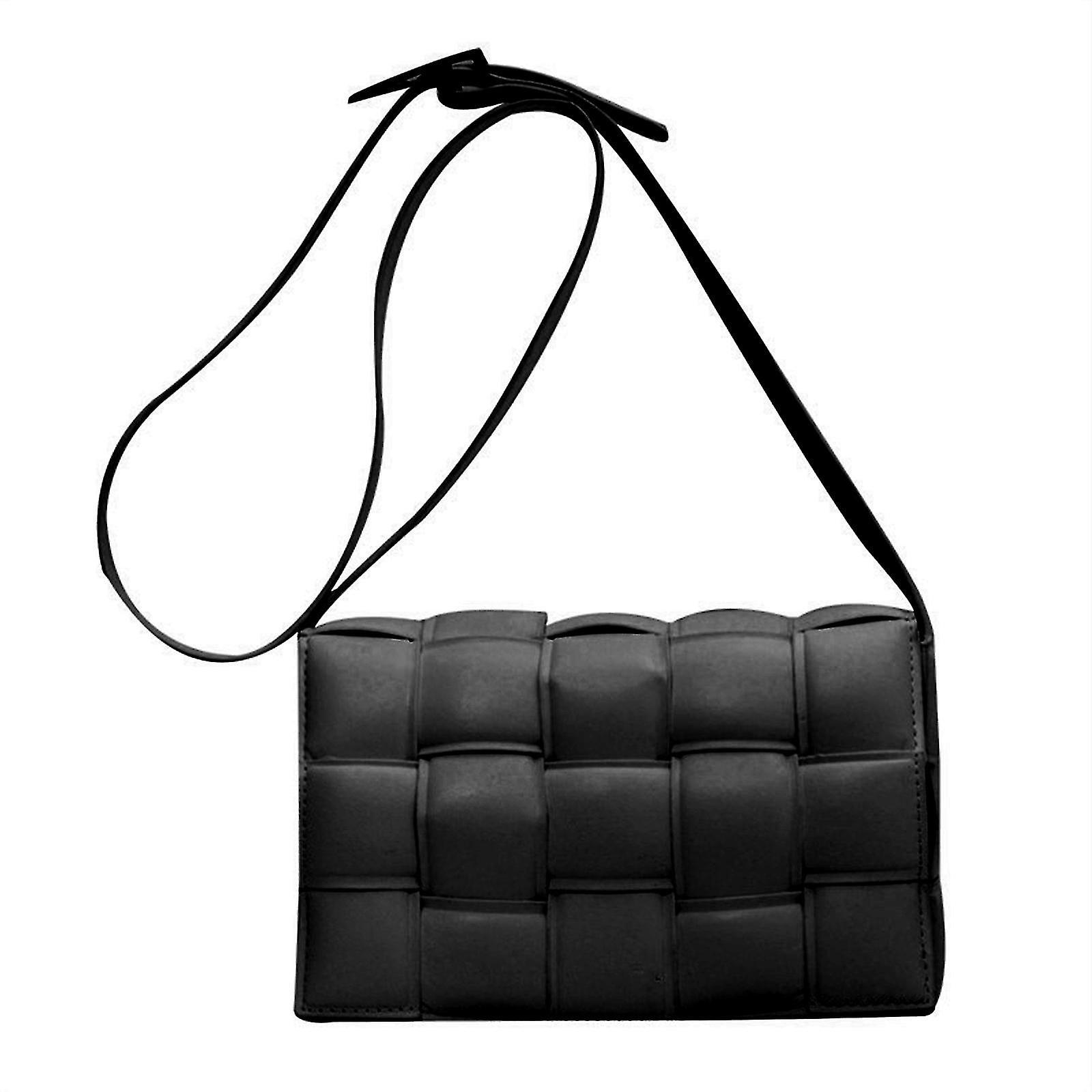 Htclv Woven Padded Cassette-style Women Crossbody Handbag Purse Shoulder Messenger Bag Fashion Clutch Bag,100% New Black