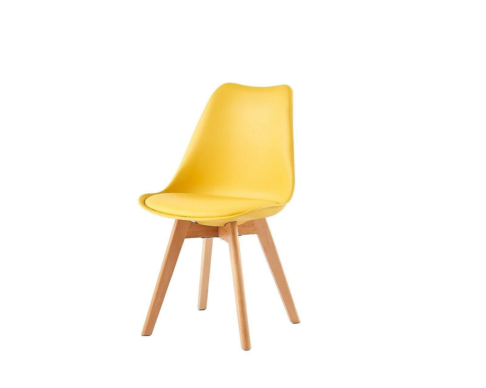 mcc direct Dining Designer Side Chairs Wooden Legs EVA YELLOW 1