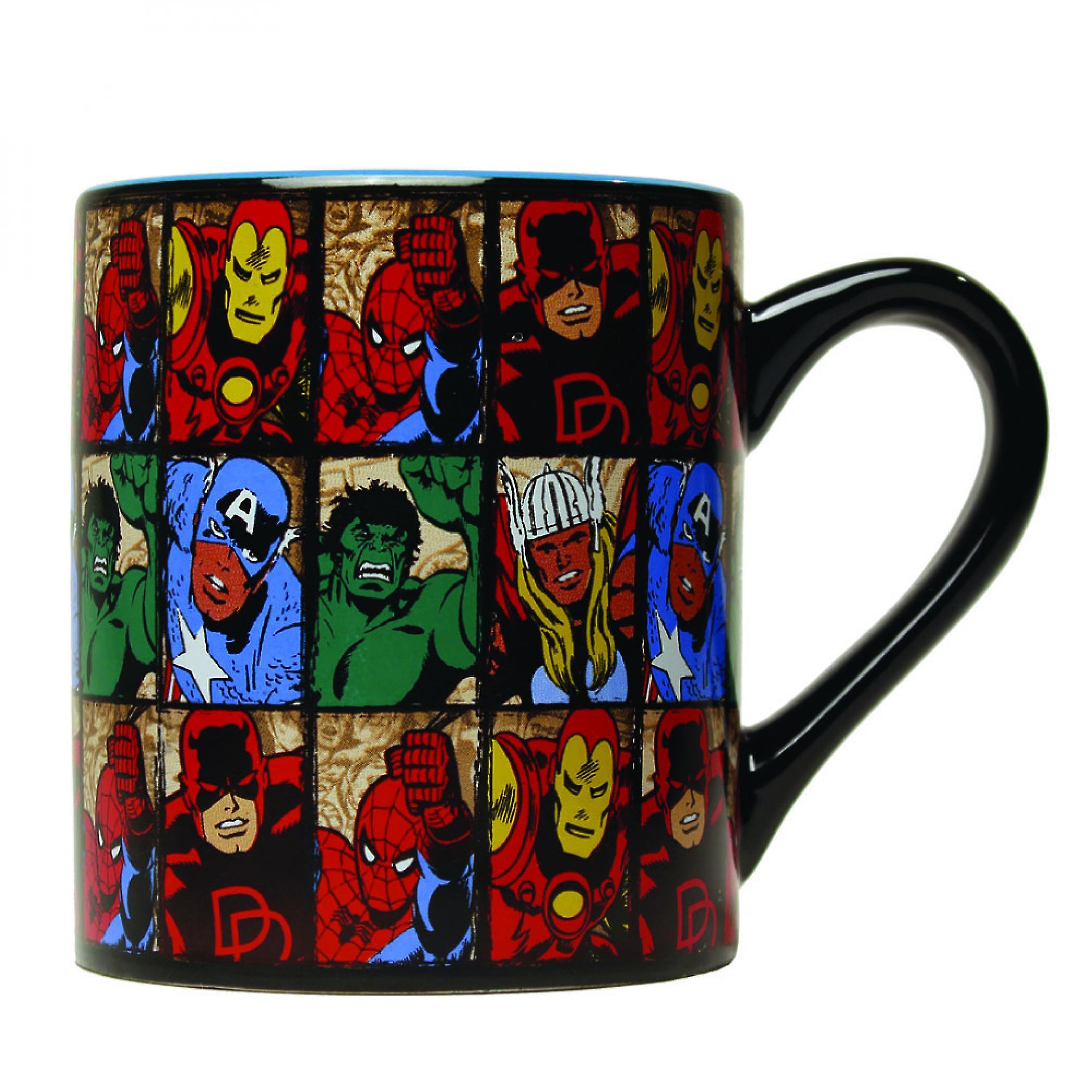 Marvel Avengers Vintage Panels 14 Ounce Mug Black