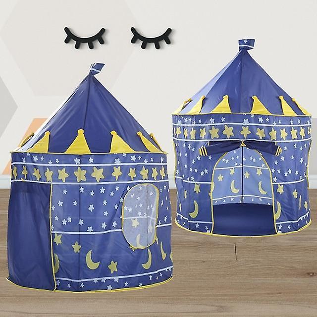 Slowmoose Kids Play Tent Ball - Portable Princess Castle Toy Blue Star Moon