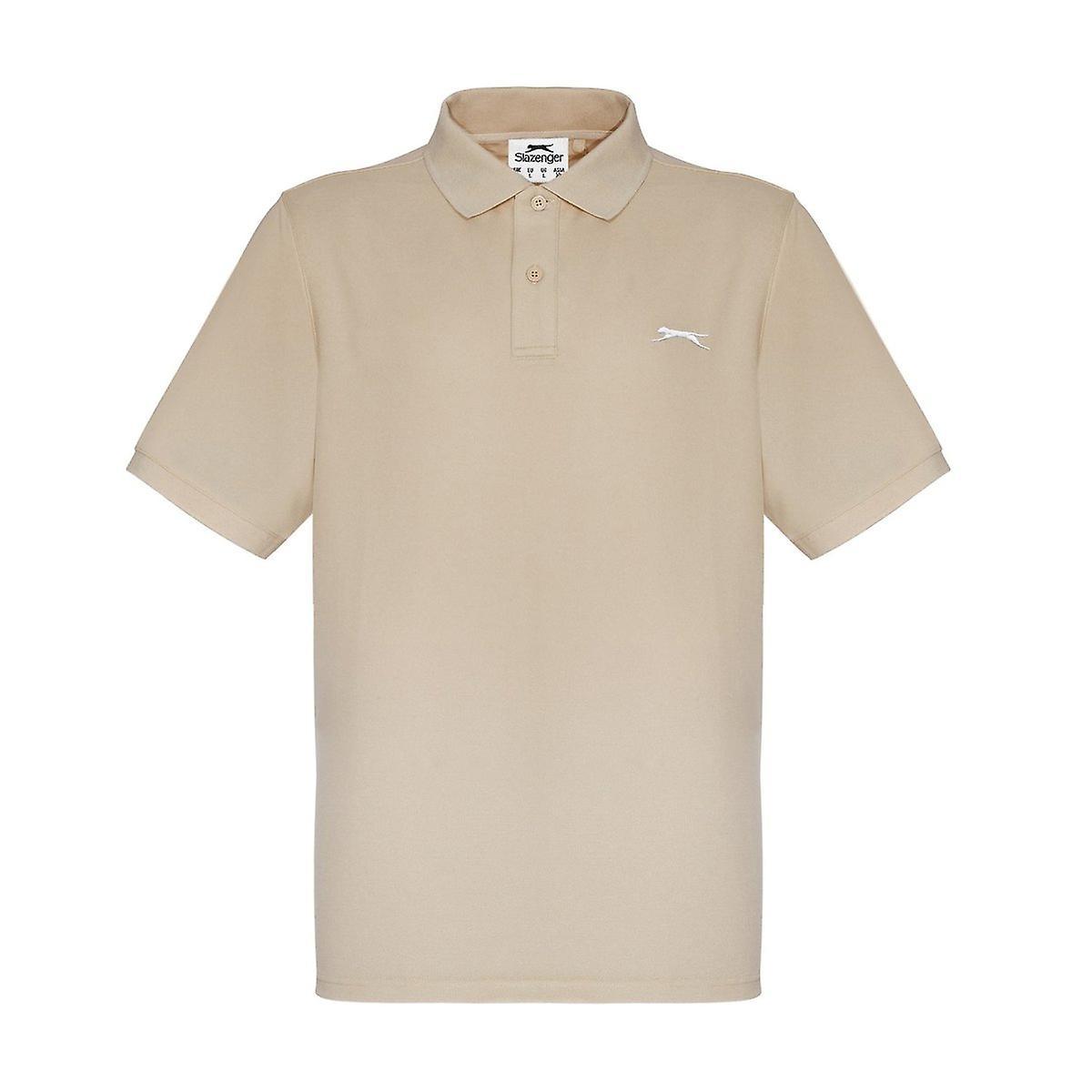 Slazenger Plain Polo Shirt Mens Beige L