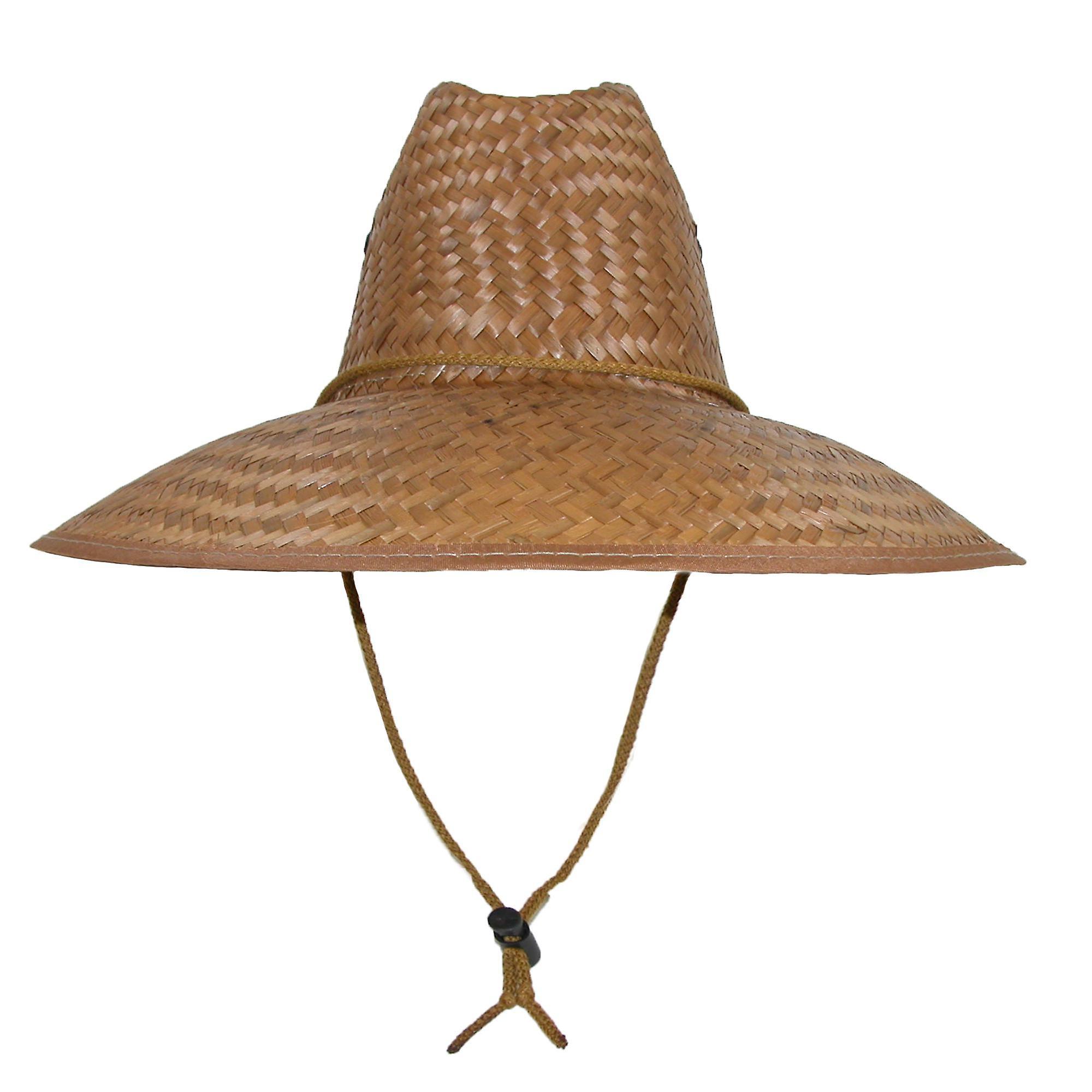 CTM_ CTM Palm Straw Lifeguard Hat with Wide Brim Natural one size