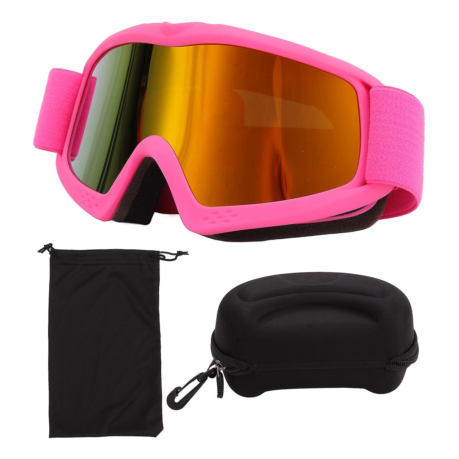 Favrison Kids Ski Goggles Hd Coating Lens Uv Protection Shock Resistance Adjustable Snow Goggles Glasses For Skiing Riding Pink