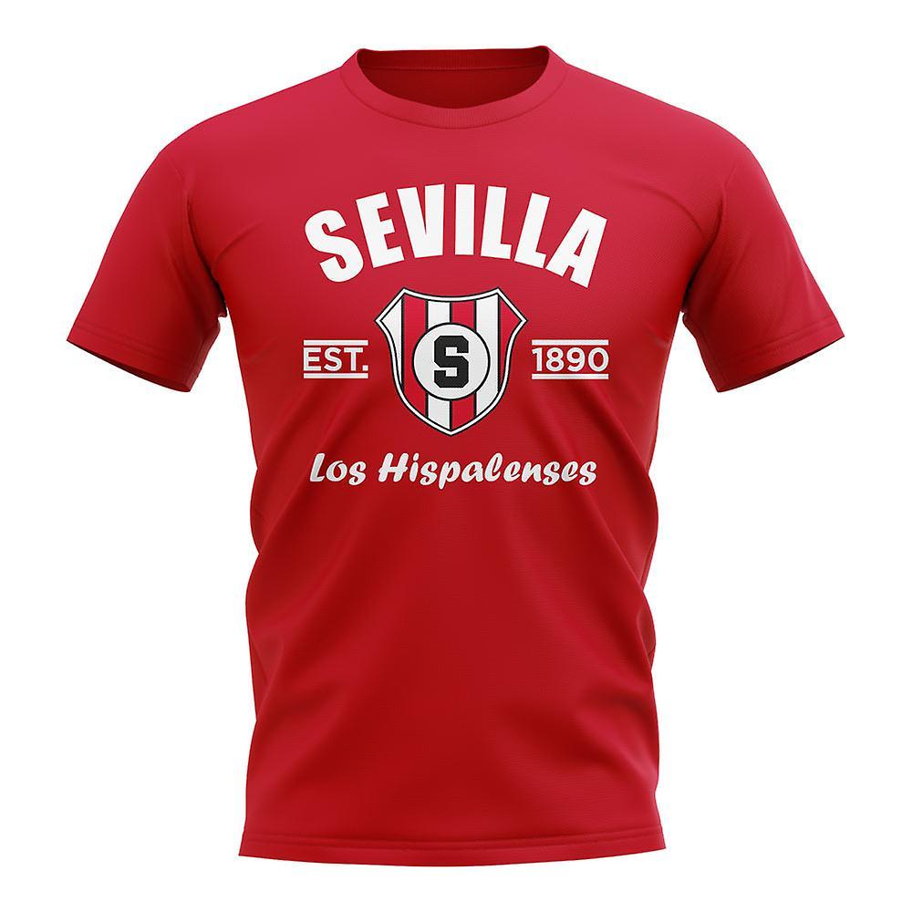 UKSoccerShop Seville Established Football T-Shirt (Red) MW