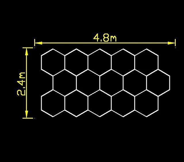 Jelivey 2023 New Garage Hexagon Light LED Honeycomb Ceiling Lighting for Auto Detailing Showroom Super Market Barber Shop,110V-240V 15 grid