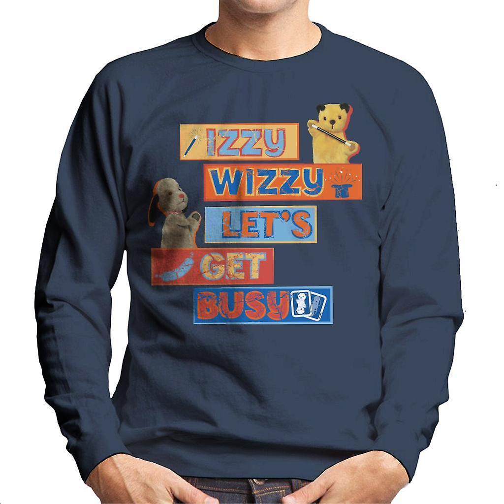 Sooty Izzy Wizzy Let's Get Busy Men's Sweatshirt Navy Blue Large