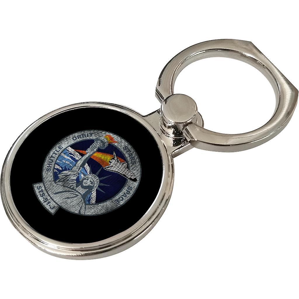 NASA STS 51 J Atlantis Mission Badge Distressed Phone Ring Black 3.5cm x 4.5cm