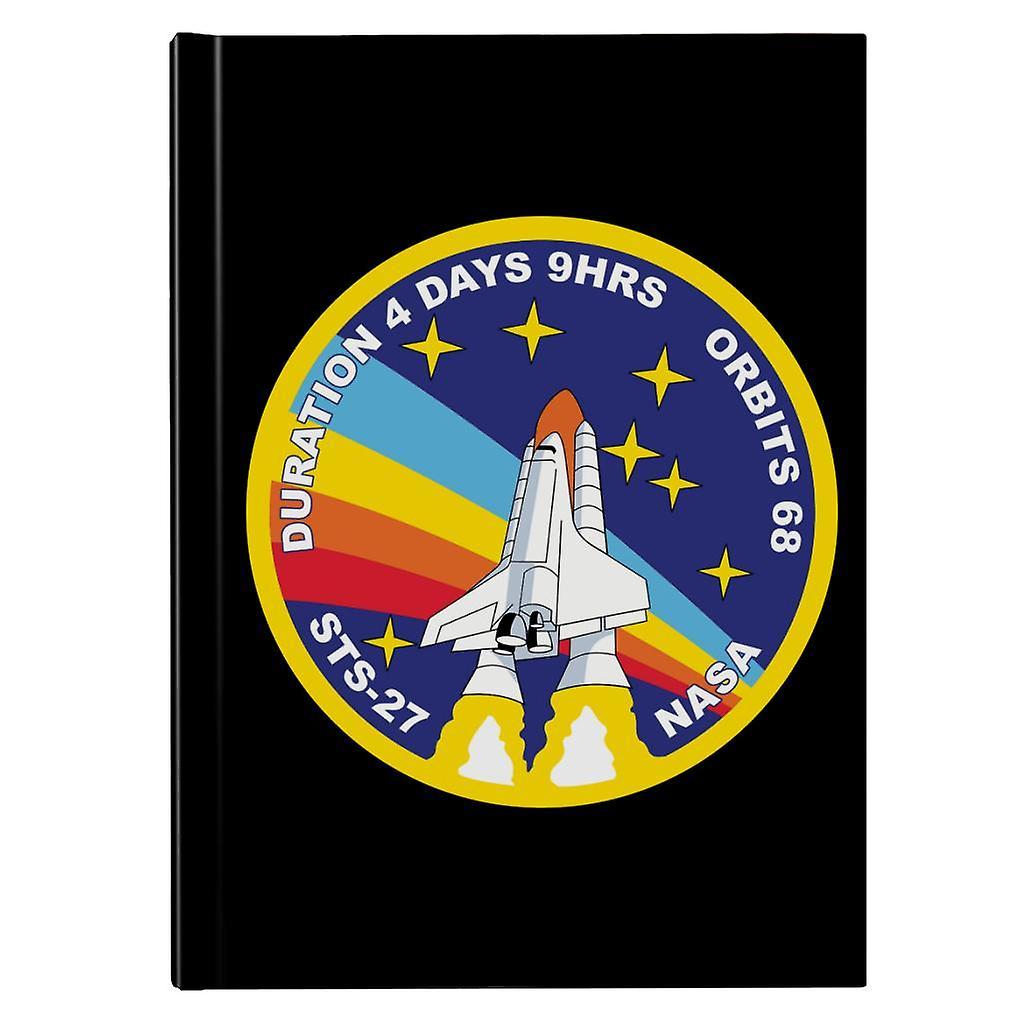 NASA STS 27 Atlantis Mission Badge Hardback Journal Black 13 x 18.5 cm